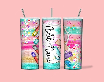 Phlebotomist tumbler wrap design, Phlebotomist technician 20 oz skinny tumbler design and digital download, Add your name phlebotomy tumbler