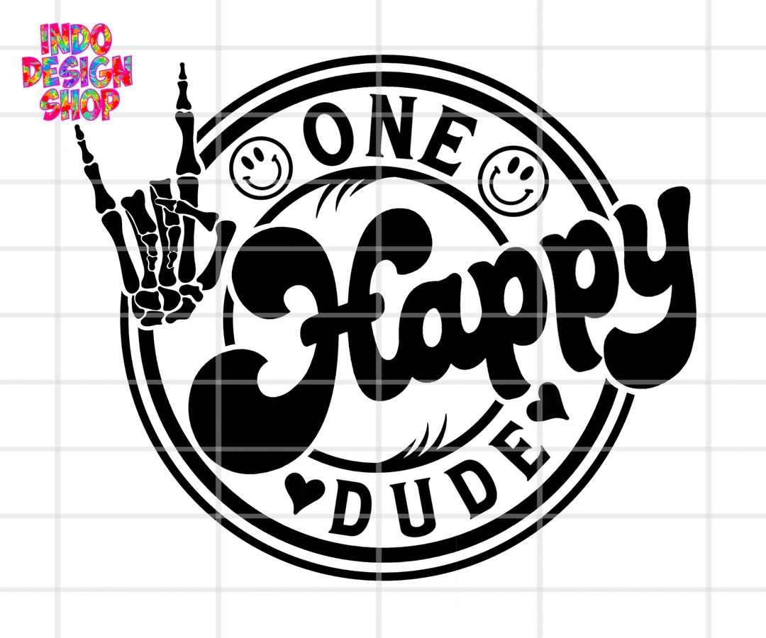 One Happy Dude Svg Png 1st Birthday Svg Happy Face Retro Svg Smiley Svg