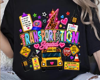 Transportation Squad PNG, Bus Driver Squad sublimation design, Transportation png, School bus driver png, Bus driver shirt dtf print p