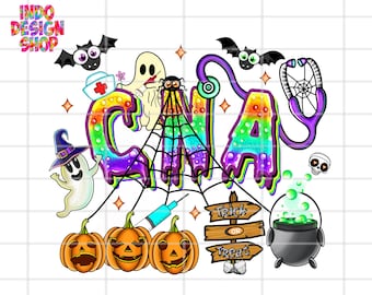 Halloween CNA png, Halloween nurse png sublimation design, CNA Halloween shirt png design, Spooky nurse dtf png, Spooky CNA shirt png