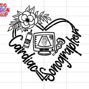 Cardiac Sonographer svg, Floral cardiac Sonographer svg file for circut, Cardiac Sonographer svg png,  Sonography svg
