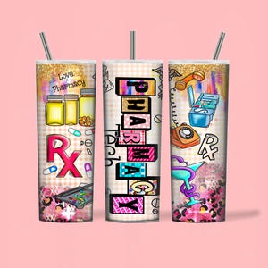 Pharmacy tech tumbler wrap design, Pharmacist tumbler wrap, Pharmacy tech 20oz skinny tumbler design, Pharmacy tech png pharmacist png