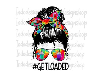 Messy bun Tie dye and leopard Loaded Tea png, Jesus and Messy buns Sublimation design, Inspirational png, Loaded tea momlife png