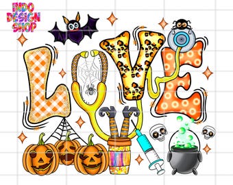 Nurse Halloween PNG, Nurse Fall Halloween Sublimation Shirt Png Files, Nursing Png, Instant Download, Halloween Nursing Sublimation png