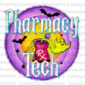 Halloween pharmacy png, Witchy Pharmacist  png file for sublimation and digital download,  Halloween Pharmacy tech digital download design