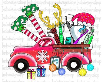 Dental Christmas png, Dental  Christmas truck png, Merry Christmas dental truck png sublimation design and digital download