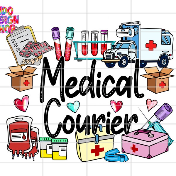 Medical courier png sublimation design, Medical courier png, Medical courier stuff png, Medical clipart png, Medical items png, Medical png