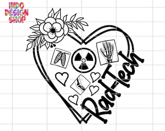 Rad tech svg, Rad tech svg png, Floral Rad tech svg file for cricut, Floral Radiology tech svg file for cricut