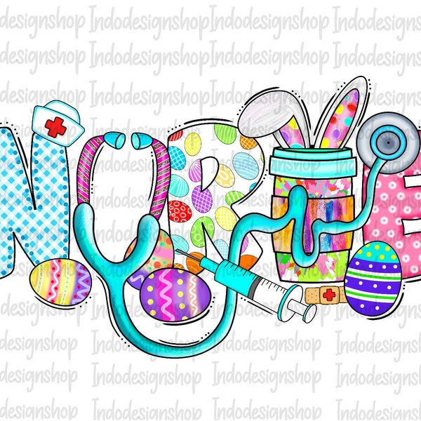 Easter nurse png sublimation design, Every bunny's favourite nurse png sublimation file, Easter Nurse sublimation png
