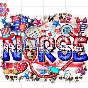 4th of July Nurse png, American Nurse png, 4th of july cna shirt dtf print, CNA png, Independence day CNA png, red white and blue png