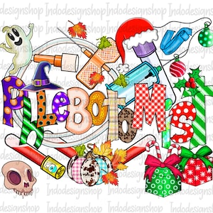 Hallowthanksmas Phlebotomist png, Halloween Phlebotomist Techniker png, Thanksgiving Phlebotomist png, Weihnachten Phlebotomist png