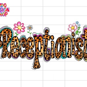 Receptionist png, Receptionist shirt png, Leopard Receptionist png sublimation design and digital download