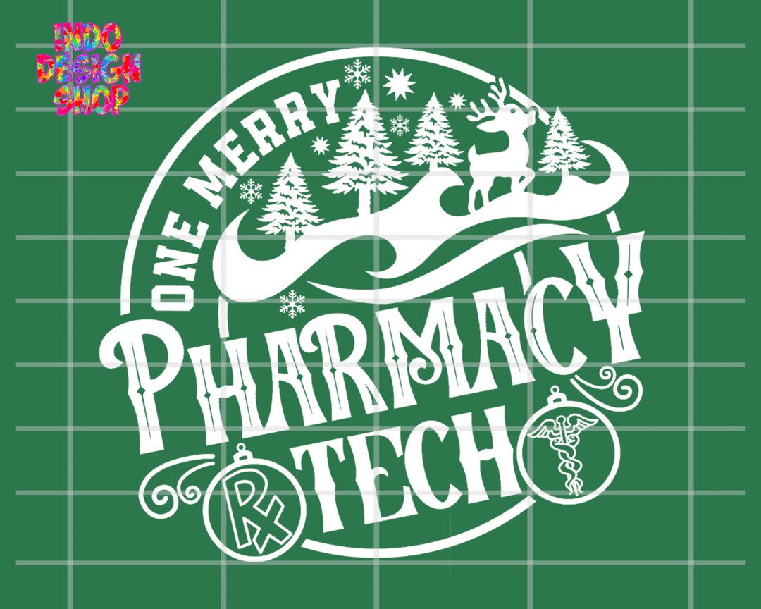 Christmas Pharmacy Svg, One Merry Pharmacy Tech Svg, Christmas