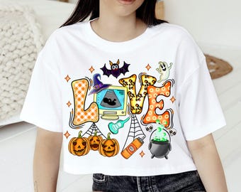 Halloween Ultrasound tech png, Halloween Sonographer png sublimation design, Scary Ultrasound ghost crew png, Halloween Sonographer png