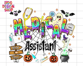 Medical assistant Halloween png file for sublimation, Halloween Medical assistant png, Spooky Medical assistant png, Medical crew png