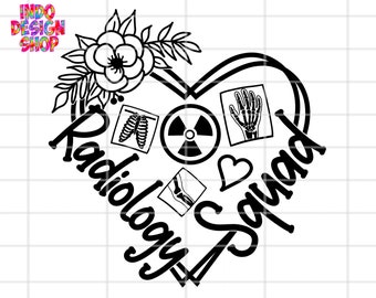 Radiology squad svg, Radiology squad svg png, Floral radiology tech svg file for cricut, Floral Radiology squad svg file for cricut