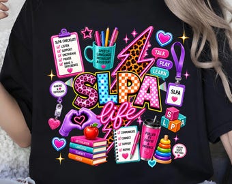 SLPA PNG, Speech language pathologist assistant png file for sublimation and digital download, SLPA shirt dtf print png, Slp png