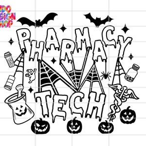 Halloween Pharmacy Tech SVG PNG: Spooky Boo Crew Design (Digital Download)