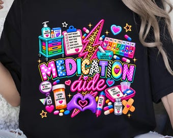 Medication aide png, Medication aide sublimation png design, Medication aide shirt dtf print png, Medication aide gift digital download