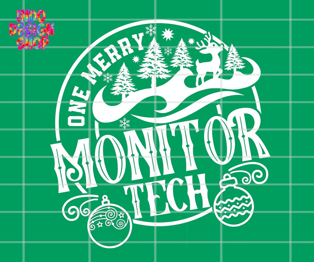 Christmas Monitor Tech Svg Png One Merry Monitor Tech Svg Etsy