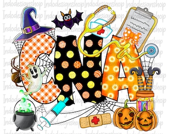 Halloween CNA png, Halloween certified nursing assistant sublimation design and digital download, Halloween CNA squad png, Spooky nurse png