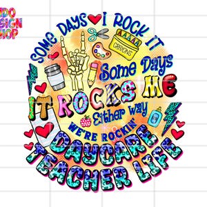 Professora de creche png, design de sublimação de camisa de professora de creche, provedora de creche png, design de sublimação de creche png e download digital