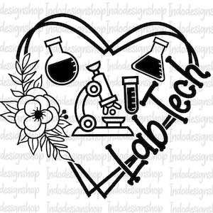 Lab tech svg, Lab tech svg file for cricut, Lab tech svg, Lab week 2025 svg, Floral lab tech svg