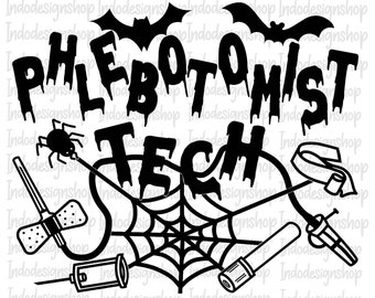 Halloween Phlebotomist svg, Halloween Phlebotomist Technician svg png, Phlebotomist Tech svg png, Lab Tech png svg, Butterfly needle svg