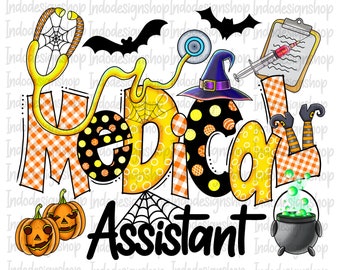 Halloween Medical assistant png file for sublimation and digital download, Halloween Witchy Medical assistant png, Medical assistant png
