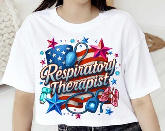 Terapeuta respiratorio del 4 de julio (imagen en formato PNG), Diseño patriótico de sublimación de terapeuta respiratorio, Camiseta respiratoria (impresión DTF) en formato PNG, Vida respiratoria