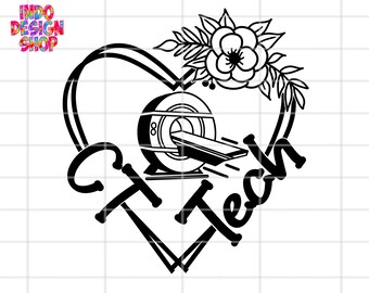 CT tech svg, CT tech svg png, Floral CT tech heart svg, ct tech, ct svg