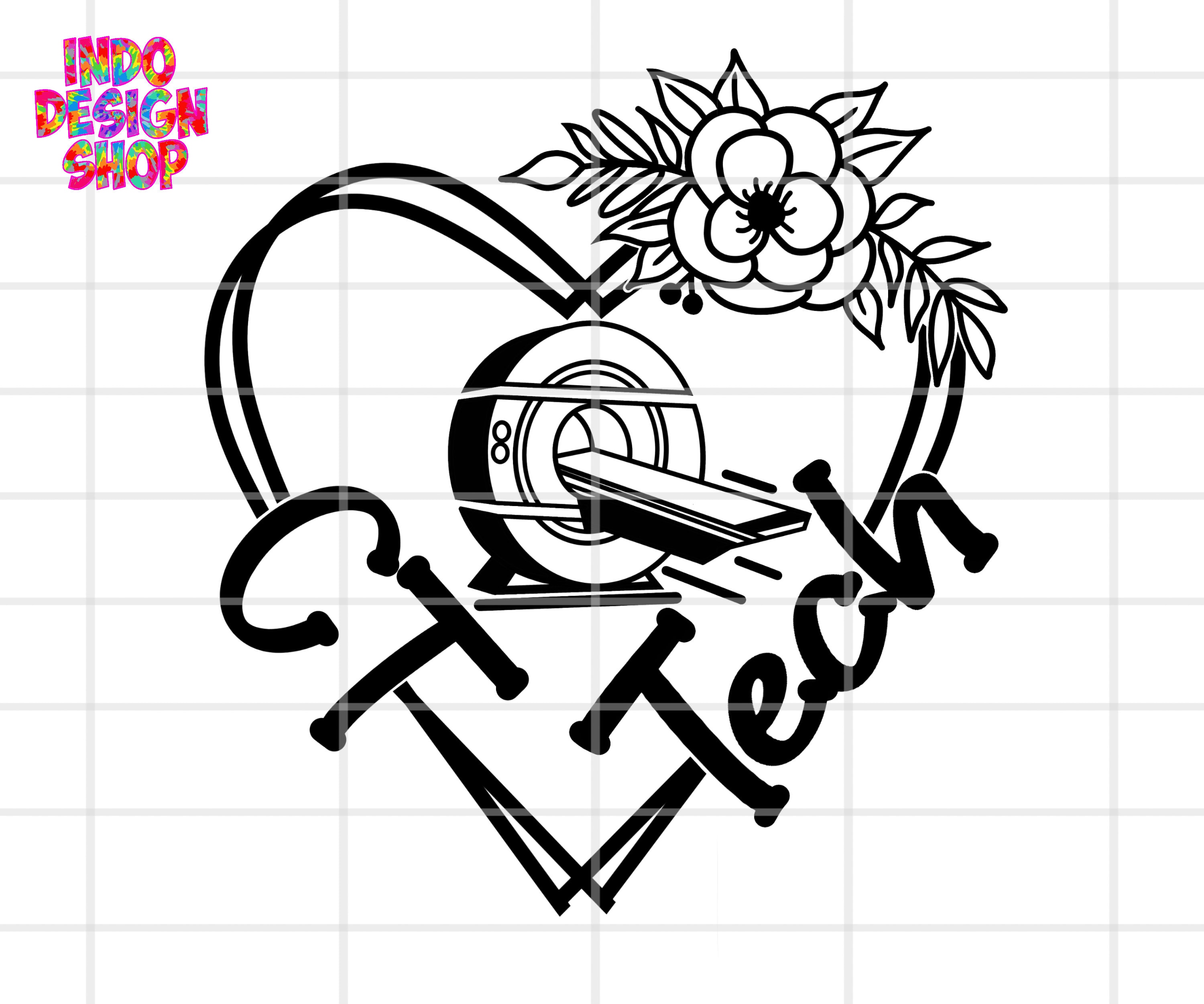 CT Tech Svg, CT Tech Svg Png, Floral CT Tech Heart Svg, Ct Tech, Ct Svg ...