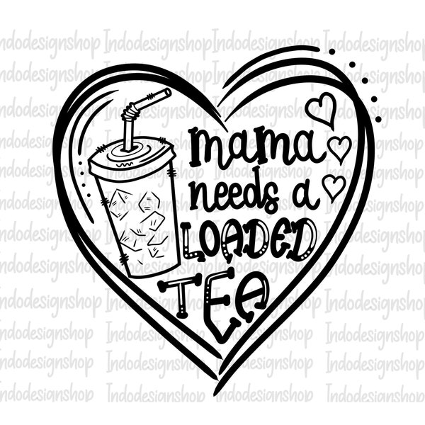 Mama needs a loaded tea png svg, Loaded tea png svg, Funny mom svg, Mother's day svg png