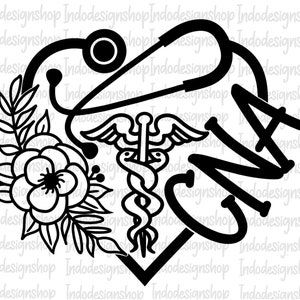 CNA svg, CNA svg file for cricut, Certified nursing assistant svg, Floral CNA svg, Gift for mother daughter sister, Cna shirt design