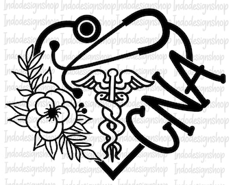 CNA svg, CNA svg file for cricut, Certified nursing assistant svg, Floral CNA svg, Gift for mother daughter sister, Cna shirt design