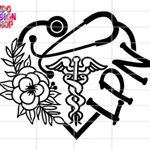 LPN svg, Licensed Practical nurse svg png, Floral LPN svg file for cricut, Medical svg, Healthcare svg, Health care worker svg , LPN svg png