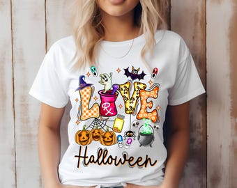 Love Halloween pharmacy squad png sublimation design, Spooky Pharmacy Tech png, Pharmacy squad sublimation png, Spooky Pharmacist shirt png