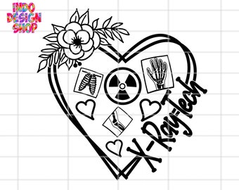 Floral X-Ray Tech SVG PNG File for Cricut (Digital Download)