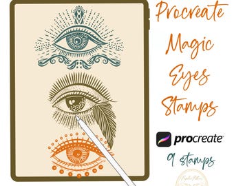 Magical Eyes Procreate Stamps: Hand-Drawn Brush Set (Digital Download