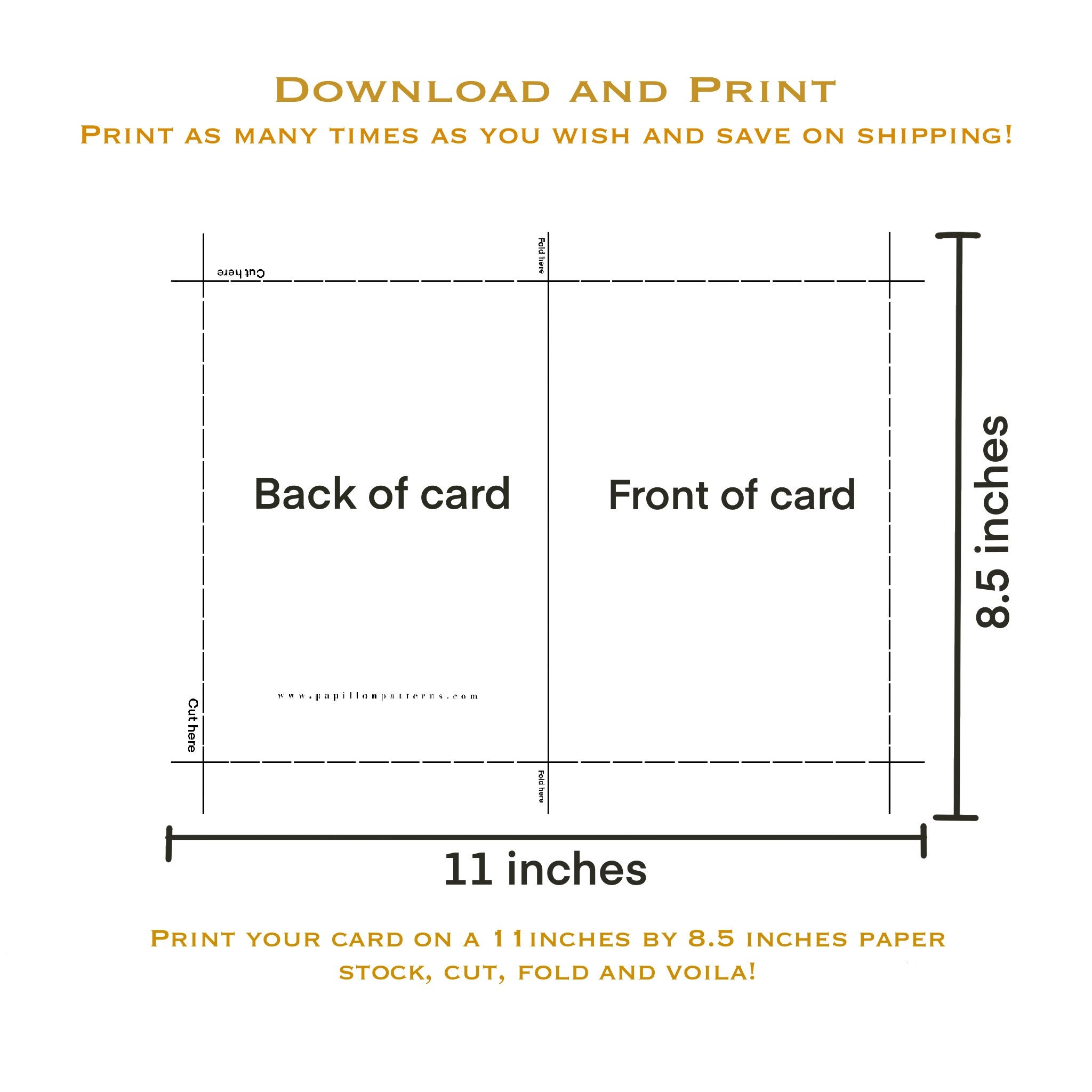 Printable Thank You Card, Digital File Can Be Printed on 8.5 by 11 Size ...