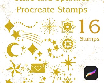 Celestial Procreate Stamps: Stars & Sparkles Brush Set (Digital Download)