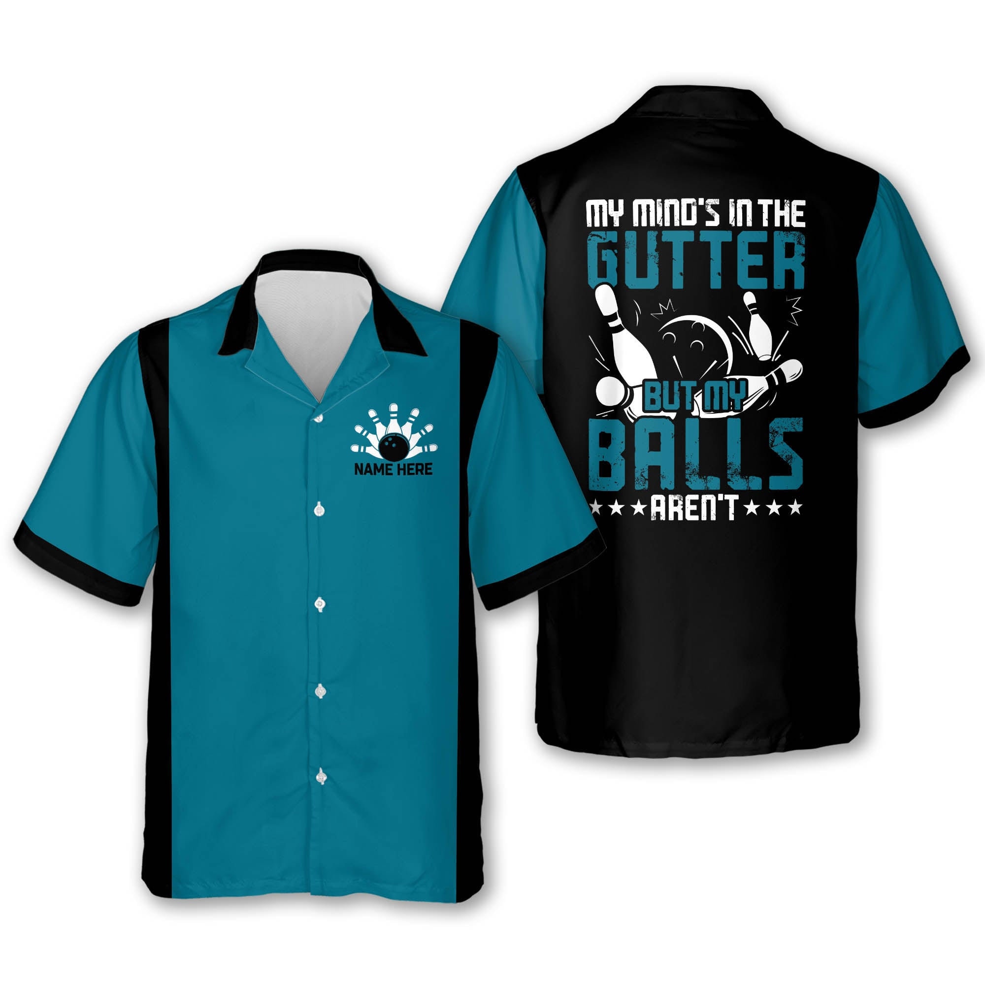 Personalized bowling Hawaiian shirt for men, Strike My Bowling