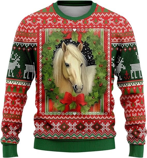 Horse Lovers Ugly Christmas Sweaters - Xmas Horse sold by Emiliano ...