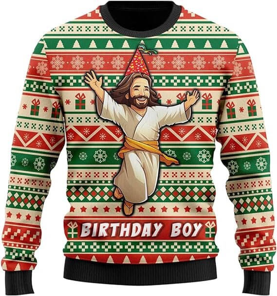 Jesus Ugly Christmas Sweater for Women, Christian Mens Funny Ugly