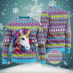 Men's santa unicorn shop ugly christmas sweater