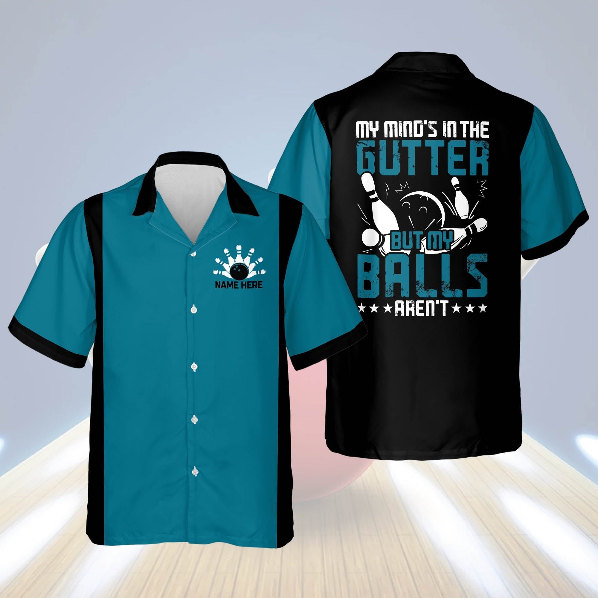 Personalized bowling Hawaiian shirt for men, Strike My Bowling
