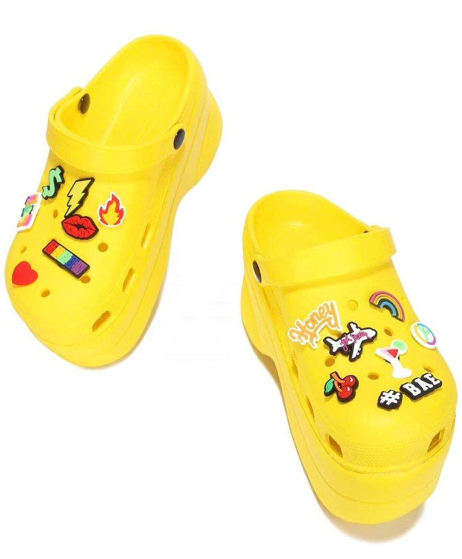 platform crocs yellow