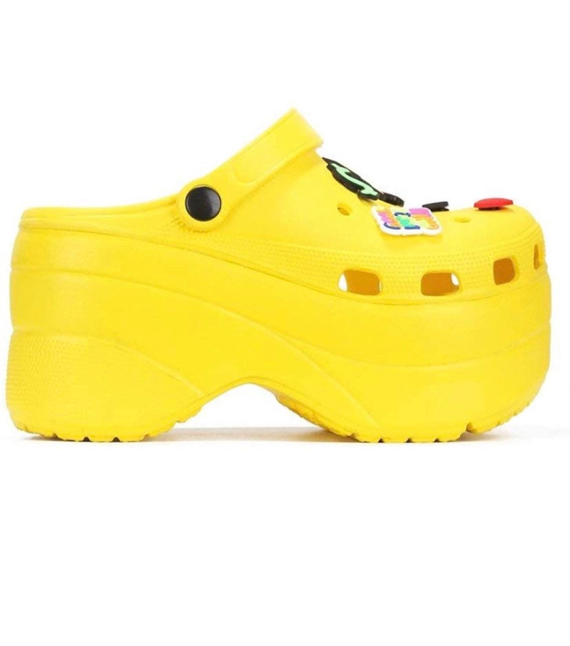 platform crocs yellow