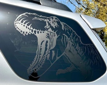 Fits 2010-2024 Toyota 4Runner Rear Side Windows TREX T-Rex Dinosaur Decal Sticker SHIPS FREE *Photo examples are Matte Black Vinyl