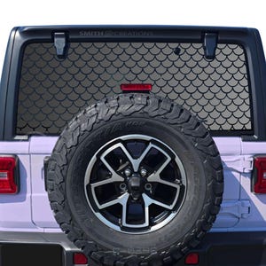 Fits 2018-25 Jeep Wrangler 4 Door Hardtops Rear Window Fish Scales Vinyl Decal - Fishing Theme Beachy Mermaid Theme